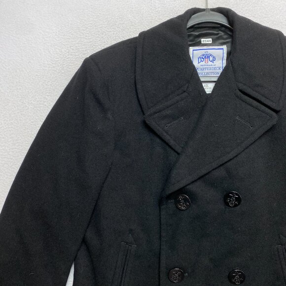 DSCP Quarter Deck Collection Pea Coat Mens 40L Navy Black Wool US NAVY - Picture 5 of 12